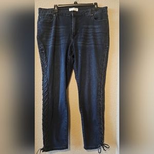 Eloquii Dark Wash Laced Jeans